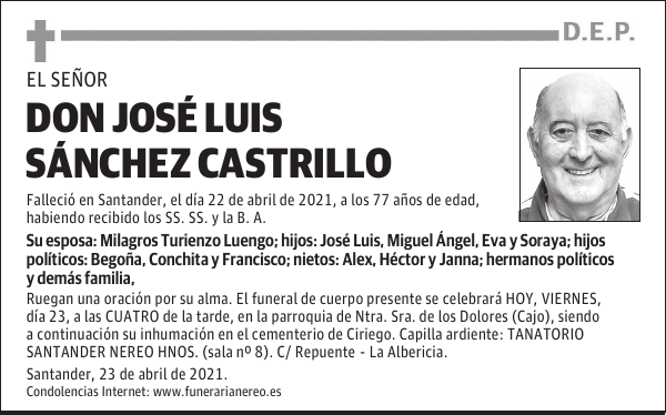 DON JOSÉ LUIS SÁNCHEZ CASTRILLO