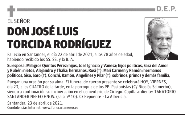 DON JOSÉ LUIS TORCIDA RODRÍGUEZ