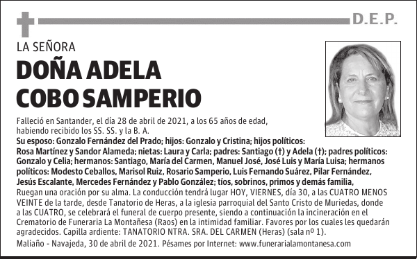 DOÑA ADELA COBO SAMPERIO