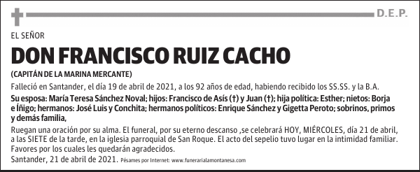 DON FRANCISCO RUIZ CACHO