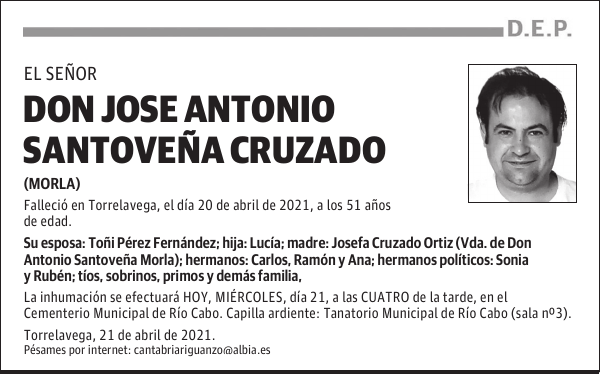 DON JOSE ANTONIO SANTOVEÑA CRUZADO
