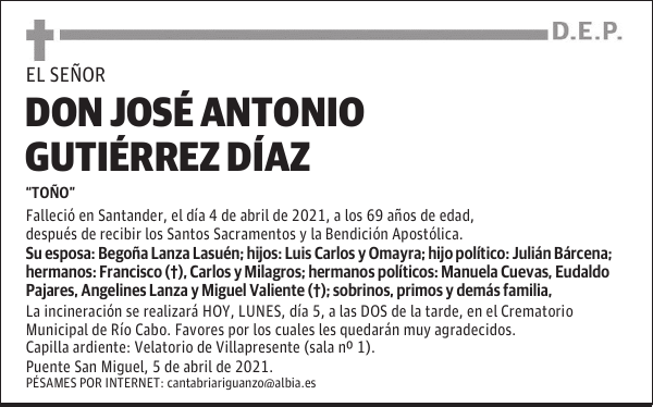 DON JOSÉ ANTONIO GUTIÉRREZ DÍAZ