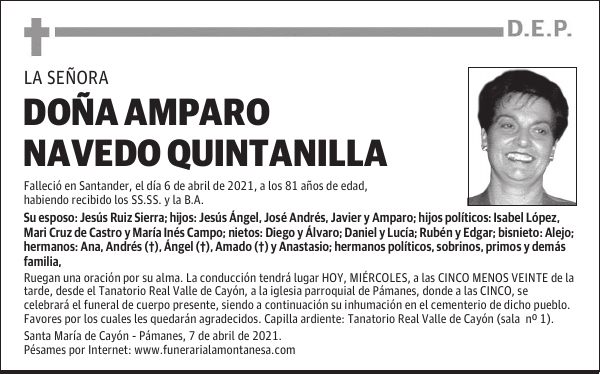 DOÑA AMPARO NAVEDO QUINTANILLA