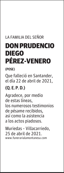 DON PRUDENCIO DIEGO PÉREZ-VENERO