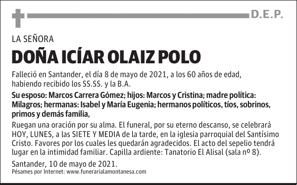DOÑA ICÍAR OLAIZ POLO