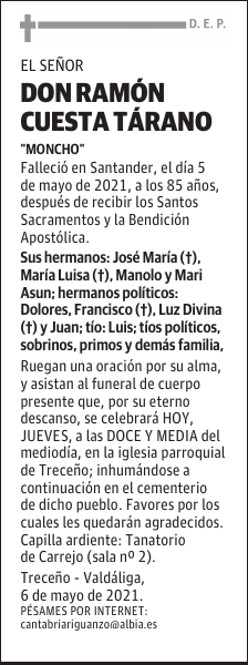 DON RAMÓN CUESTA TÁRANO