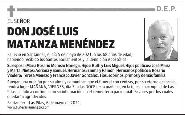 DON JOSÉ LUIS MATANZA MENÉNDEZ