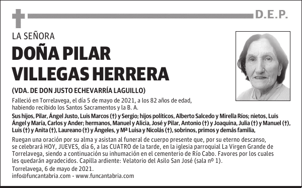 DOÑA PILAR VILLEGAS HERRERA
