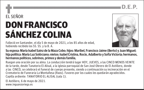 DON FRANCISCO SÁNCHEZ COLINA