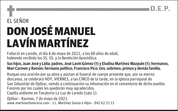DON JOSÉ MANUEL LAVÍN MARTÍNEZ