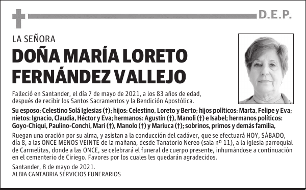 DOÑA MARÍA LORETO FERNÁNDEZ VALLEJO