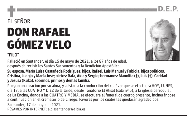 DON RAFAEL GÓMEZ VELO