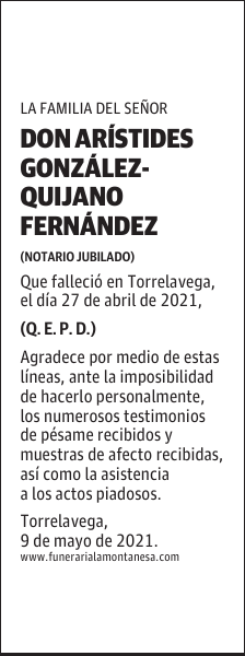 DON ARÍSTIDES GONZÁLEZ-QUIJANO FERNÁNDEZ