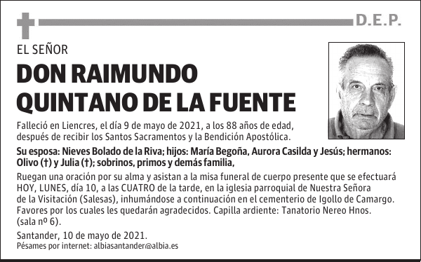 DON RAIMUNDO QUINTANO DE LA FUENTE