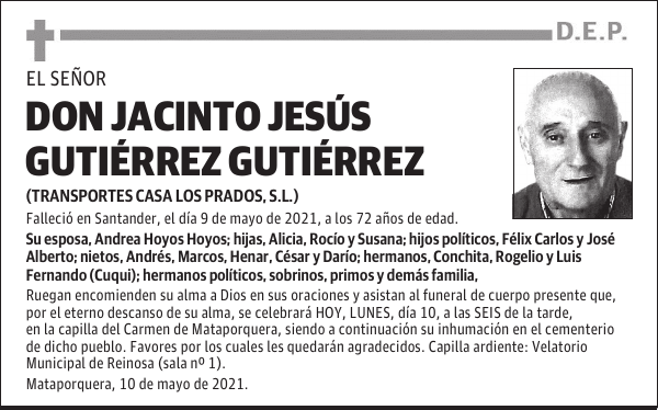 DON JACINTO JESÚS GUTIÉRREZ GUTIÉRREZ