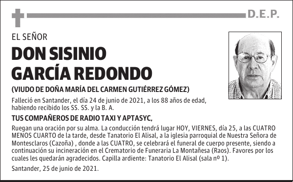 DON SISINIO GARCÍA REDONDO