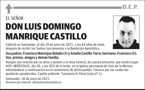 DON LUIS DOMINGO MANRIQUE CASTILLO