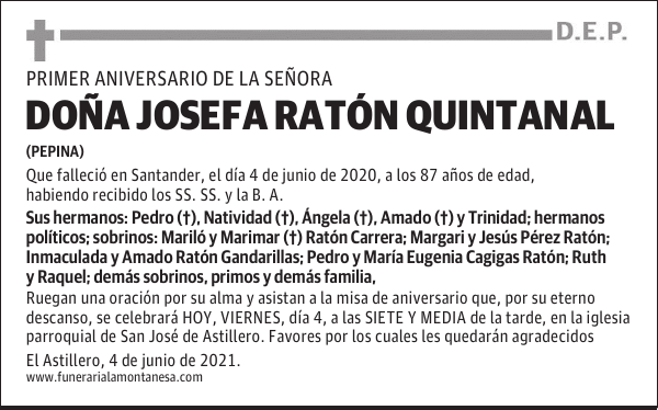DOÑA JOSEFA RATÓN QUINTANAL