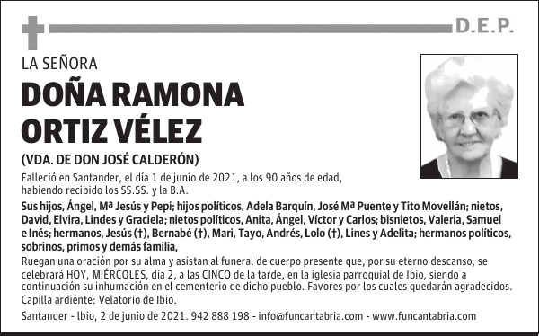 DOÑA RAMONA ORTIZ VÉLEZ