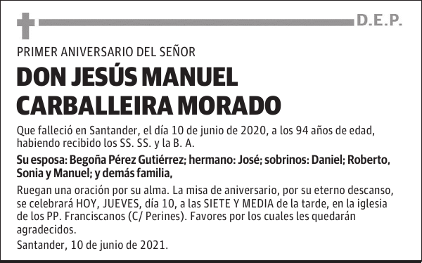 DON JESÚS MANUEL CARBALLEIRA MORADO