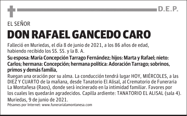 DON RAFAEL GANCEDO CARO