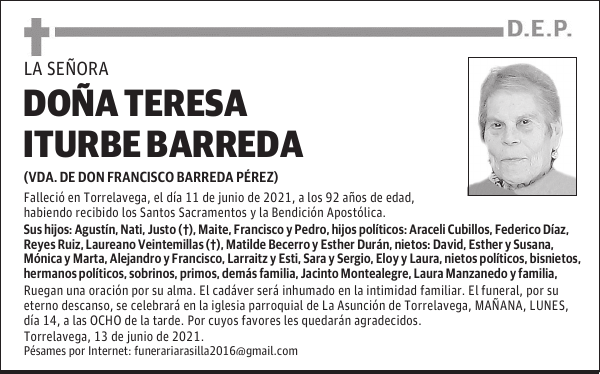 DOÑA TERESA ITURBE BARREDA