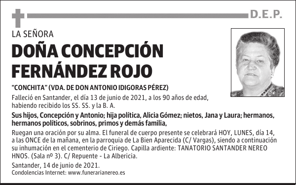 DOÑA CONCEPCIÓN FERNÁNDEZ ROJO