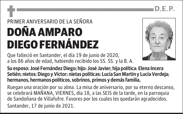 DOÑA AMPARO DIEGO FERNÁNDEZ