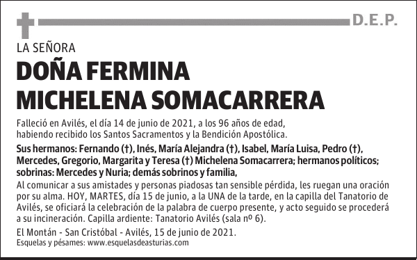 DOÑA FERMINA MICHELENA SOMACARRERA