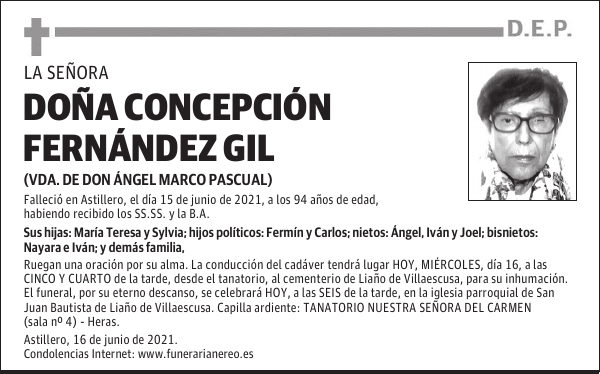 DOÑA CONCEPCIÓN FERNÁNDEZ GIL