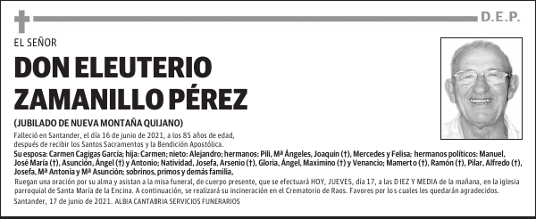 DON ELEUTERIO ZAMANILLO PÉREZ