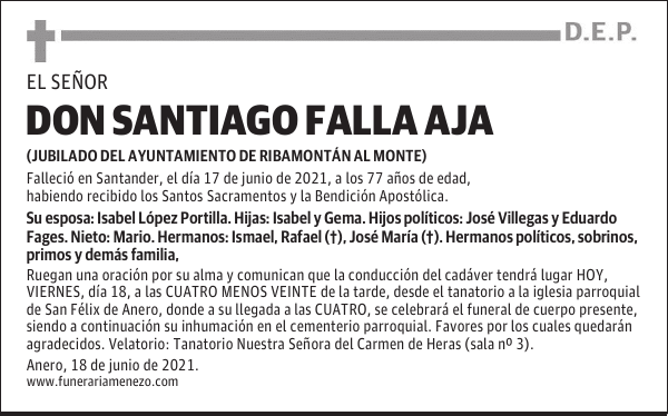 DON SANTIAGO FALLA AJA