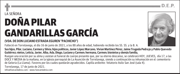 DOÑA PILAR GANDARILLAS GARCÍA