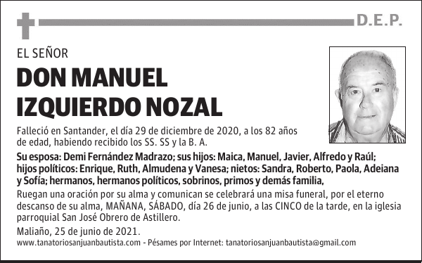 DON MANUEL IZQUIERDO NOZAL