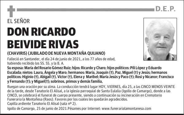 DON RICARDO BEIVIDE RIVAS
