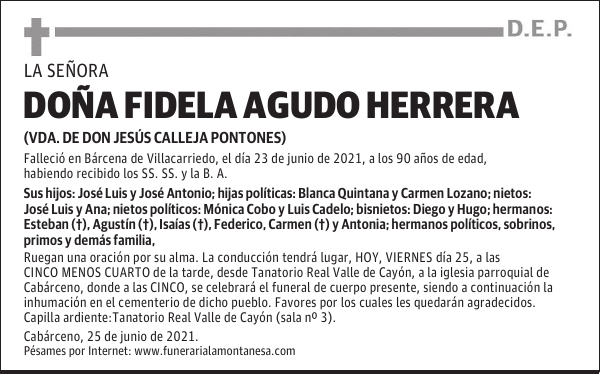 DOÑA FIDELA AGUDO HERRERA