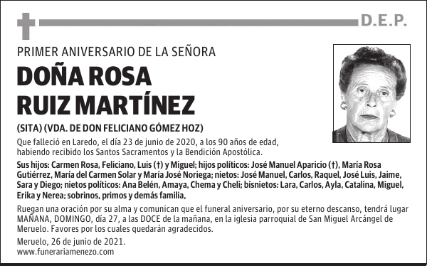 DOÑA ROSA RUIZ MARTÍNEZ
