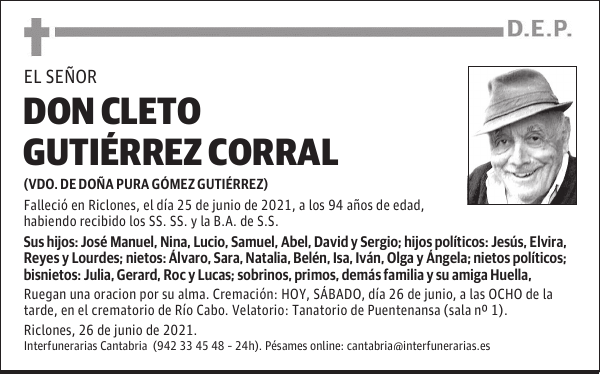 DON CLETO GUTIÉRREZ CORRAL