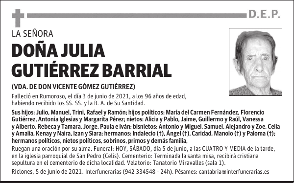 DOÑA JULIA GUTIÉRREZ BARRIAL