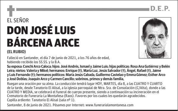 DON JOSÉ LUIS BÁRCENA ARCE
