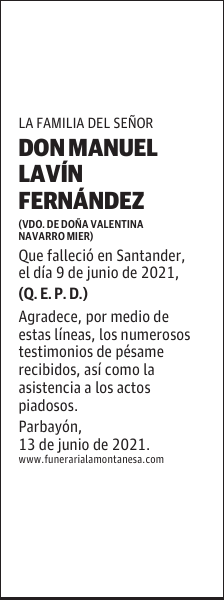 DON MANUEL LAVÍN FERNÁNDEZ