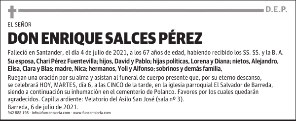 DON ENRIQUE SALCES PÉREZ