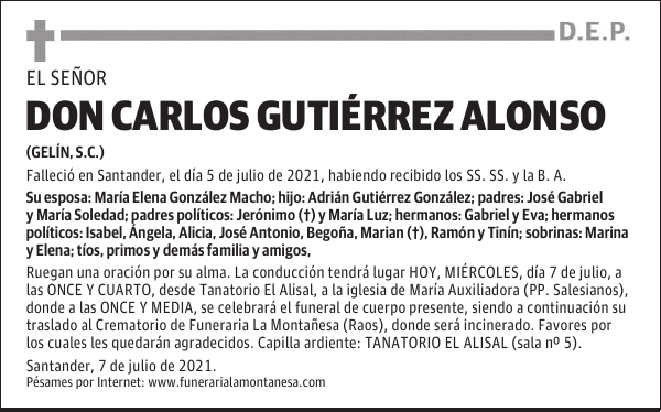 DON CARLOS GUTIÉRREZ ALONSO