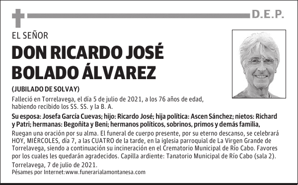 DON RICARDO JOSÉ BOLADO ÁLVAREZ