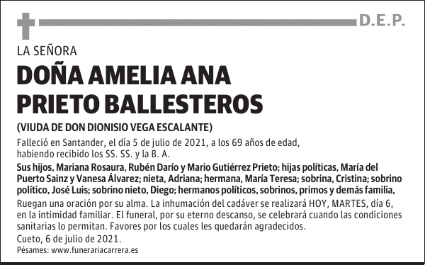 DOÑA AMELIA ANA PRIETO BALLESTEROS