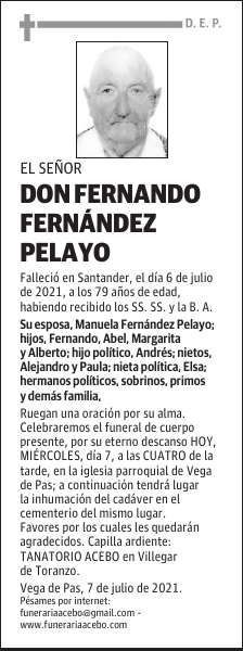 DON FERNANDO FERNÁNDEZ PELAYO