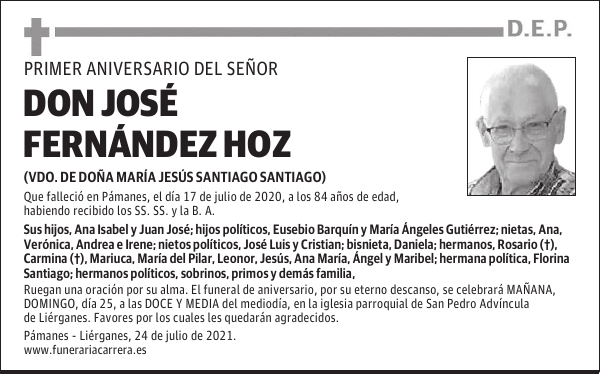 DON JOSÉ FERNÁNDEZ HOZ