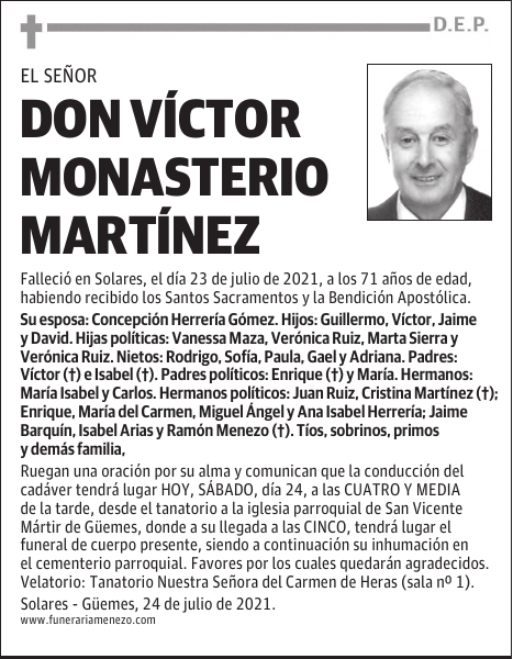 DON VÍCTOR MONASTERIO MARTÍNEZ