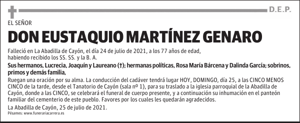 DON EUSTAQUIO MARTÍNEZ GENARO