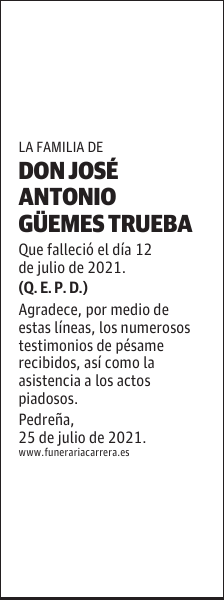 DON JOSÉ ANTONIO GÜEMES TRUEBA